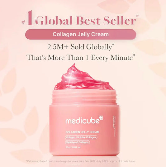 medicube Collagen Jelly Cream | Niacinamide & Freeze-Dried Hydrolyzed Collagen - Boosts skin's barrier hydration and gives24h Glow & Lifted Look - Korean skincare (1.69 Fl Oz) Littlegiftscompany