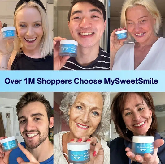 MySweetSmile Teeth Whitening Powder| WHITER TEETH IN JUST 3 SIMPLE STEPS - Dip. Brush. Littlegiftscompany