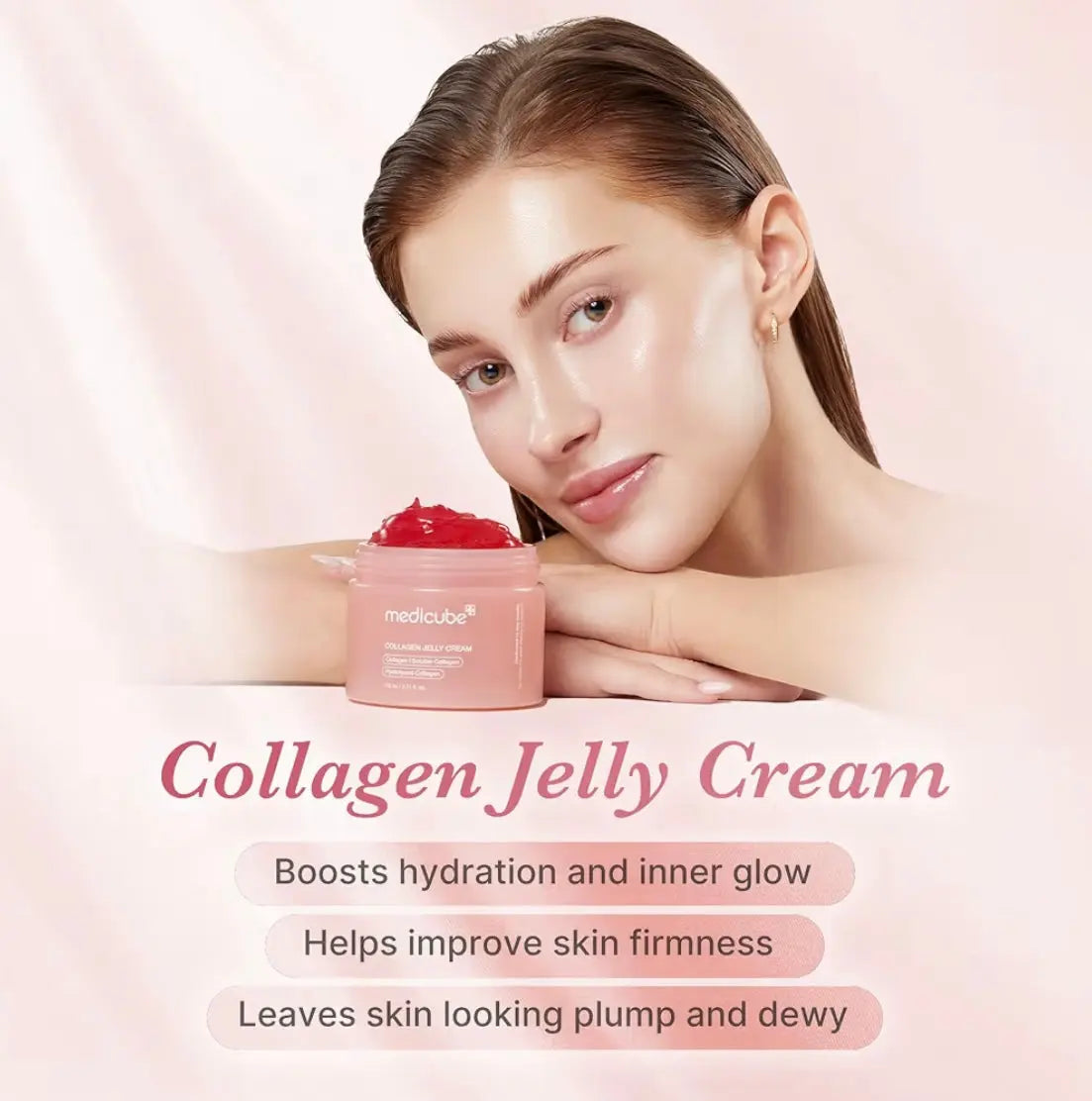 medicube Collagen Jelly Cream | &nbsp;Niacinamide &amp; Freeze-Dried Hydrolyzed Collagen - Boosts skin's barrier hydration and gives24h Glow &amp; Lifted Look - Korean skincare (1.69 Fl Oz) Littlegiftscompany