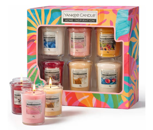 Yankee Candle Gift Set - 6pcs Votive Scented Candles, Mixed Popular Fragrances, Candles Gifts for Women, Mother's Day Gifts, Birthdays (6x49g)