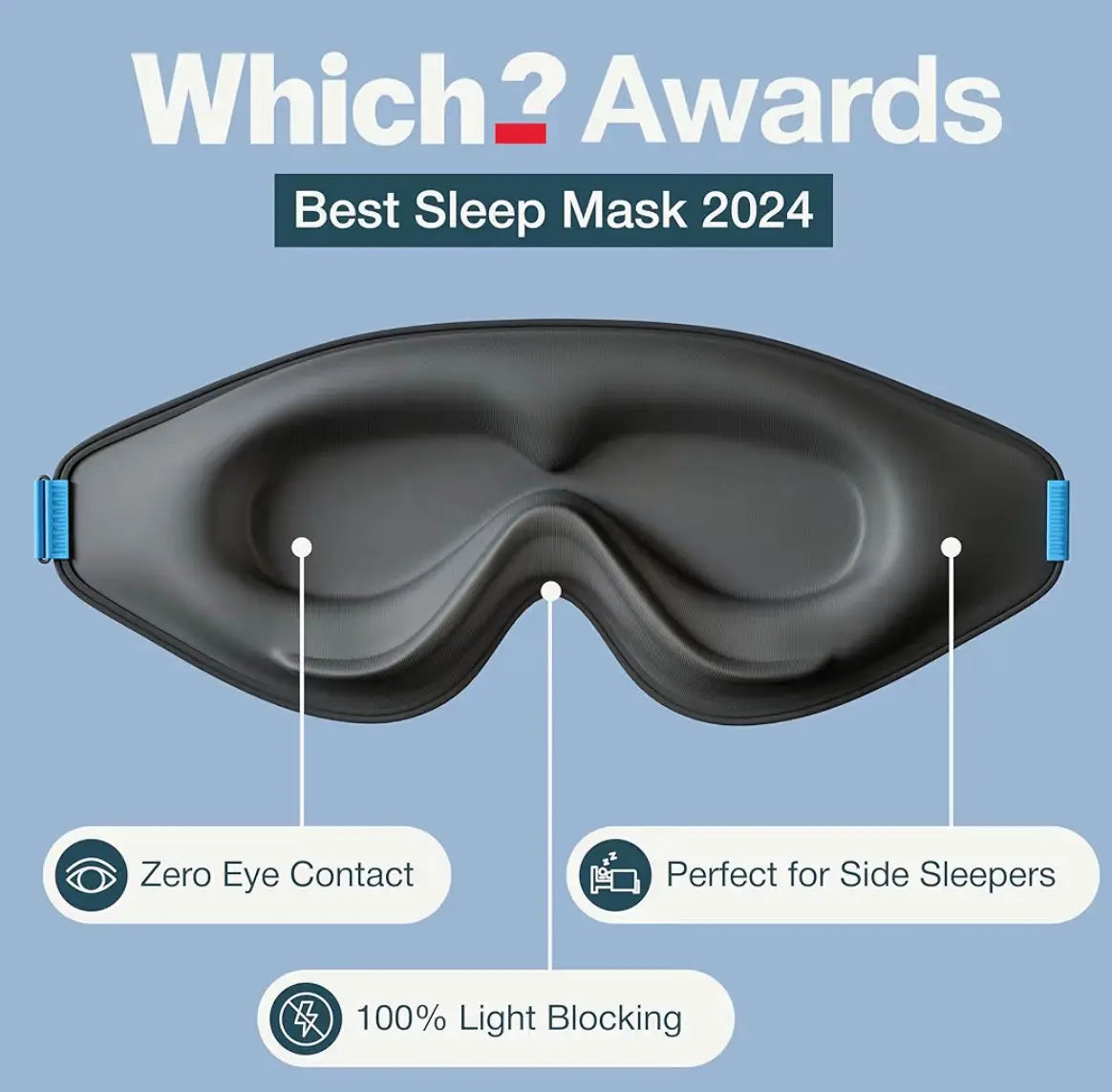 Blackout Sleep Masks for Men & Women| Zero Eye Pressure Eye Mask for Sleeping -Our Halo Sleep Mask Includes a Storage Pouch- Black Eye Mask for Travel or Blindfold Littlegiftscompany
