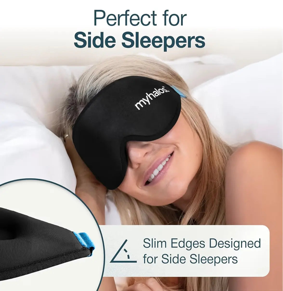 Blackout Sleep Masks for Men & Women| Zero Eye Pressure Eye Mask for Sleeping -Our Halo Sleep Mask Includes a Storage Pouch- Black Eye Mask for Travel or Blindfold Littlegiftscompany